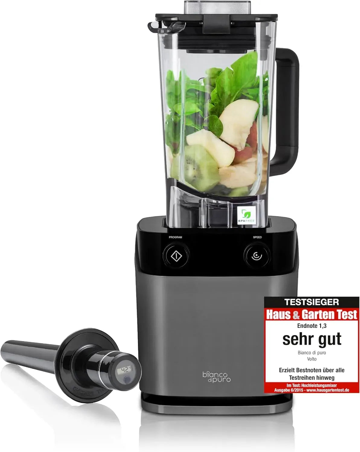 Smoothie Maker, 1,5 L, Weiß, Hochleistungsmixer Volto N Smoothie Maker 8 Mixprogramme 1,5 Liter Füllvolumen BPA-frei