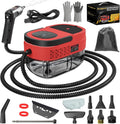 Dampfreiniger, 2500 W, großer Wassertank, Rot, Steam Cleaner für Alles, Dampfabgabe vom Handgriff aus, 15 Sekunden Aufheizzeit, 16 Zubehörteilen