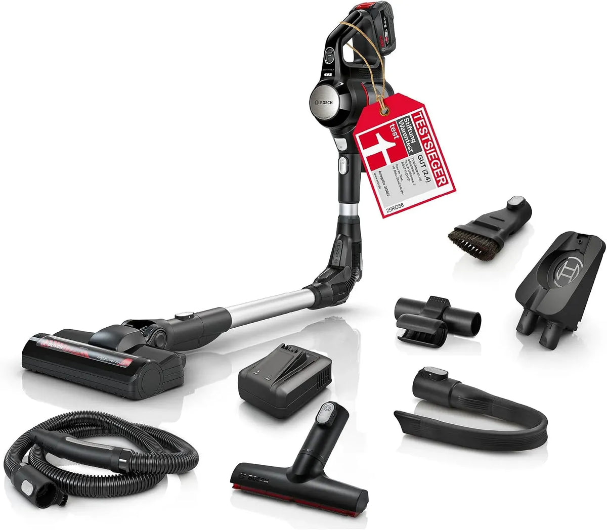 Bosch BSS715FRSH Staubsauger, Hygiene, Schwarz, 10 Jahre Motorgarantie, 0 Ah Akku, Hygiene-Filter, XXL-Polsterdüse