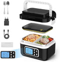 Tasche, Akku, 1 L, Touch-Bedienung, Camping, Edelstahl, Wärmefunktion, kabellos, für Camping Büro Auto beheizte Lunchbox