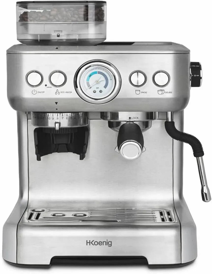 Espressomaschine EXPRO980, 2,7 L, individuell anpassbare Dosierung für 1 oder 2 Tassen, Druck 20 bar, 15 Mahlgrößen, 250 g