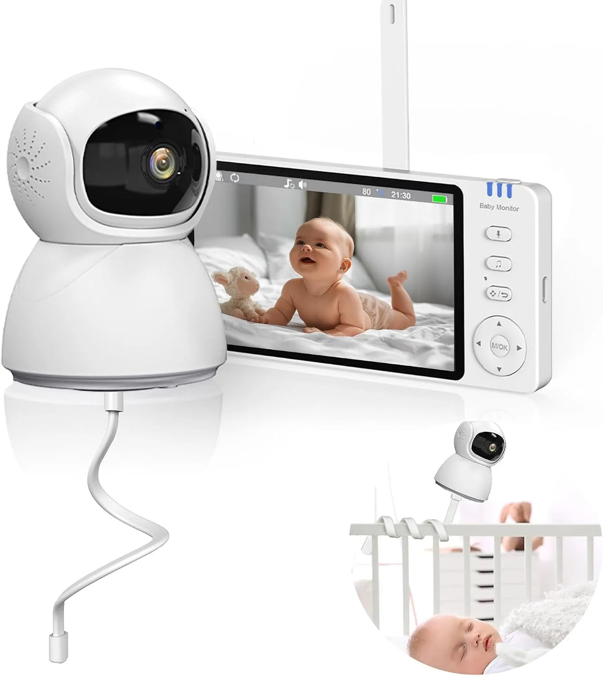 Monitor 300m 3500mAh, WLAN, 2 Temperaturzonen, FHSS-Funktion 2,4GHz Reichweite, Extralink Babyphone mit Kamera ohne WLAN, 2 Wege Audio