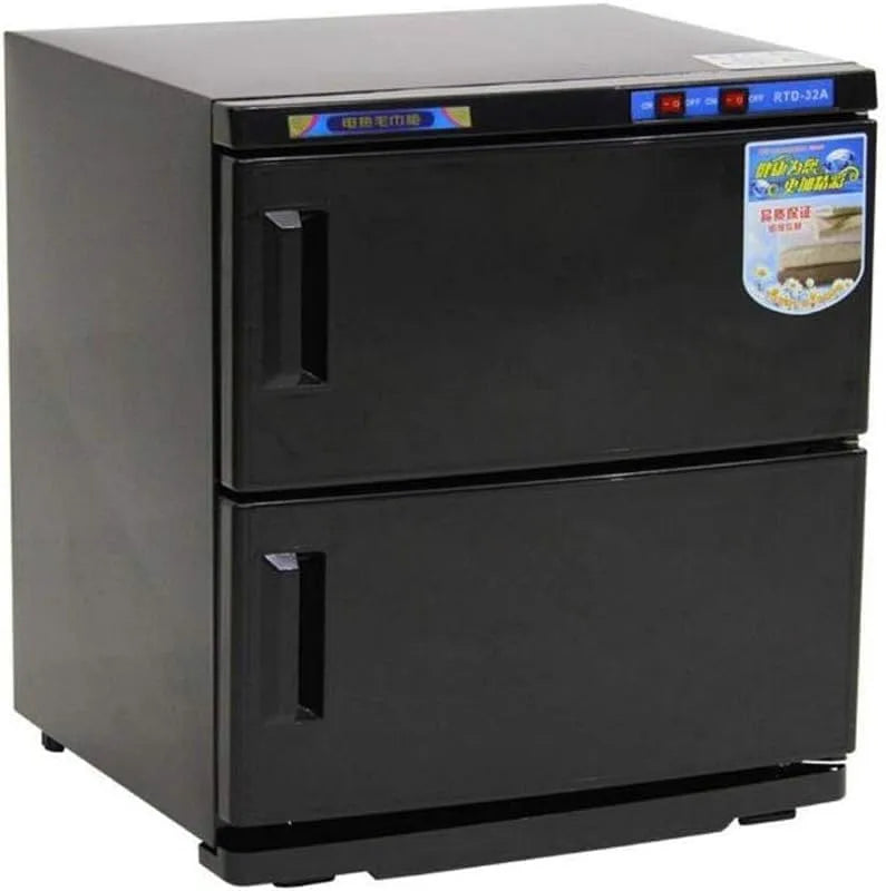 16L/32L Handtuchwärmer, Schrank, elektrisches Sterilisationsgerät, 32 L, 16 L, Wohnzimmergestaltung, 2 Temperaturzonen, Wärmefunktion, Schwarz