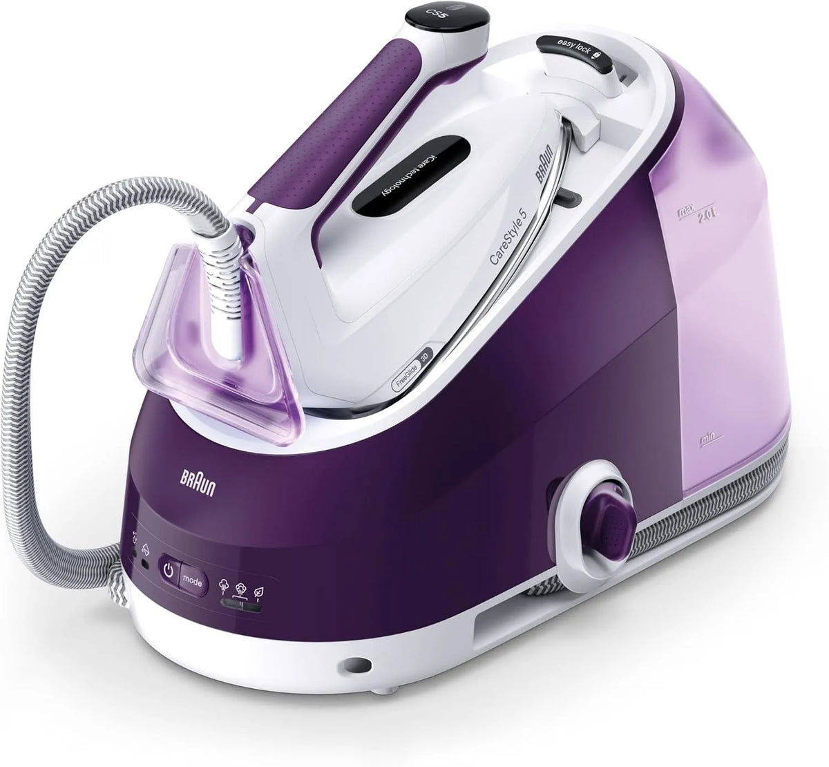 Braun IS5247VI 2-L-Tank Dampfbügeleisen, elektrisches Bügeleisen, 2400 W, 145 g, 3D-Optik, Wärmefunktion