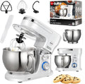 Küchenmaschine, 5 L, 1300 W, Küchenmaschine WRK1300, Weiß, 6 Geschwindigkeiten + Pulse, Planetarische Rührmaschine 5L