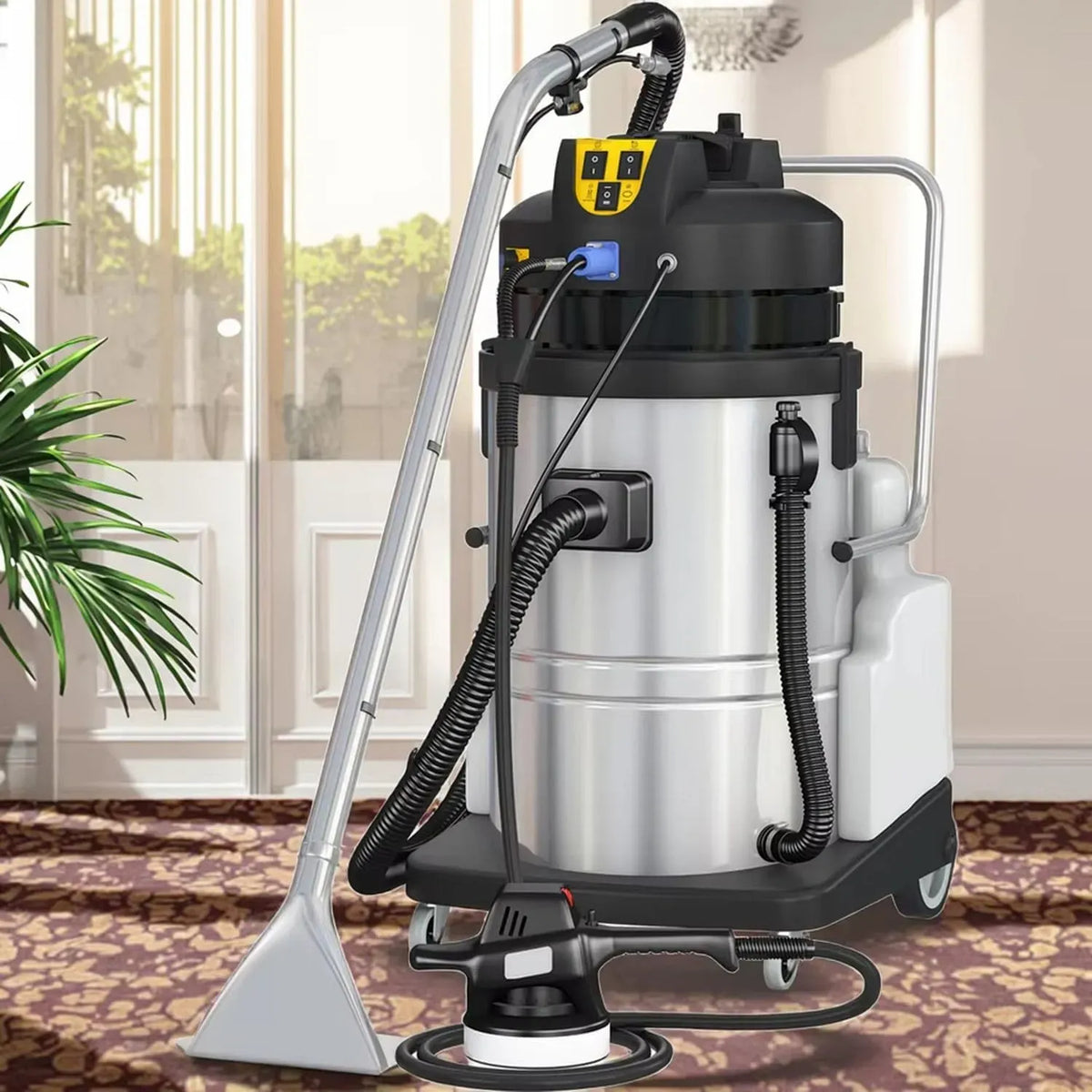 3-in-1 20/30/40/60L Teppichreinigungsmaschine, Nass-Trocken-Sauger, Teppich- und Polsterreiniger, 60 L, 40 L, Edelstahl, für Teppiche, Qiang